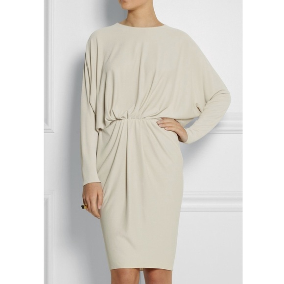 LANVIN Cream Drape Crepe Dress - Picture 1 of 9